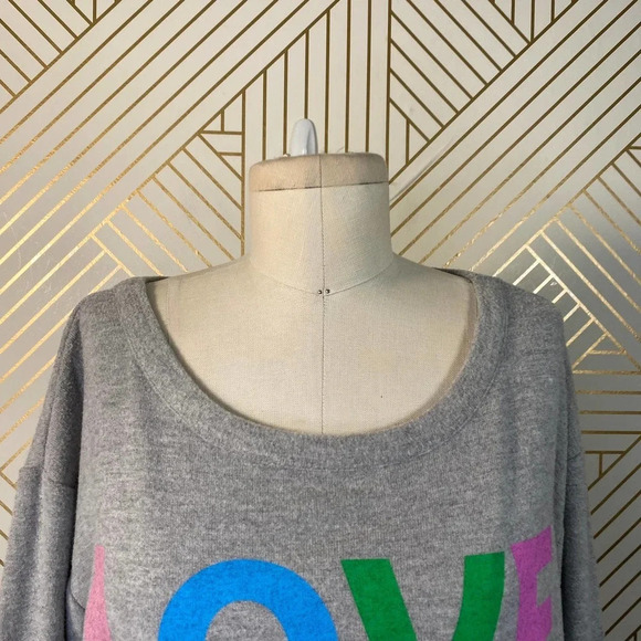 Chaser Love Knit Sweatshirt in Heather Gray - Picture 2 of 10